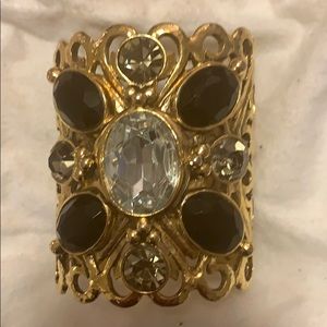 Thick (3 inch) gold cuff with stones